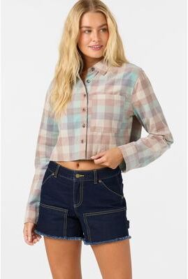 O'Neill s O'riginals Pippa Cord Long Sleeve Crop Top in Carob Brown, Size XS
