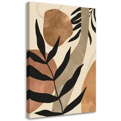 WANDBILD boho blätter und zweige