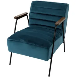 Sessel Hutch Velours Entenblau - Anderer Stoff Amadeus 60x76 cm