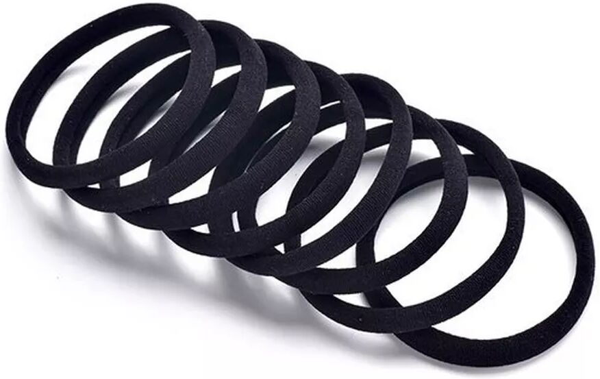 Trisa Haarschmuck - Haargummi, Haargummi, Supersoft, Gerade, Formstabil, 8 Stk., 8 Stück, Black