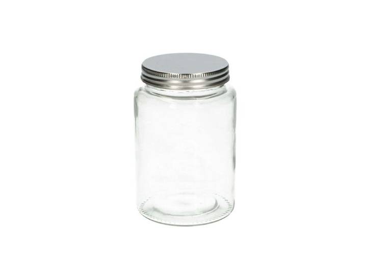 Voorraadpot, glas en metaal, 520 ml