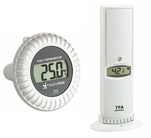 TFA Dostmann Weatherhub Thermo-Hygro-zender met zwembadzender 30.3310.02 voor controle van temperatuur en luchtvochtigheid