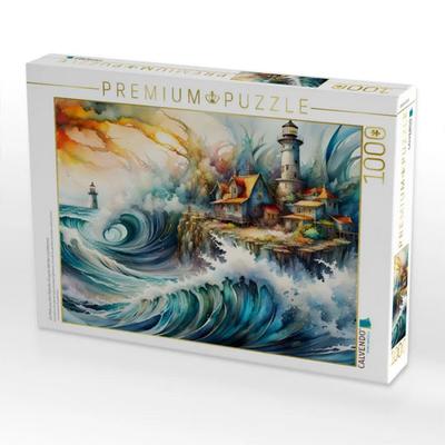CALVENDO Puzzle Ein Motiv aus dem Kalender Einsame Wächter Leuchttürme | 1000 Teile Lege-Größe 64x48cm Foto-Puzzle für glückliche Stunden