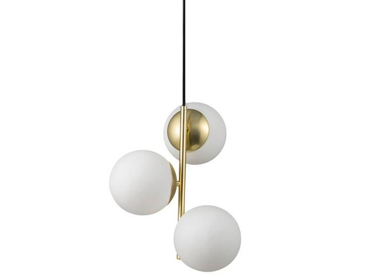Nordlux Hängeleuchte Lilly, Weiß, Messingfarben, Metall, Glas, 36.5 cm, Lampen & Leuchten, Innenbeleuchtung, Hängeleuchten, Pendelleuchten