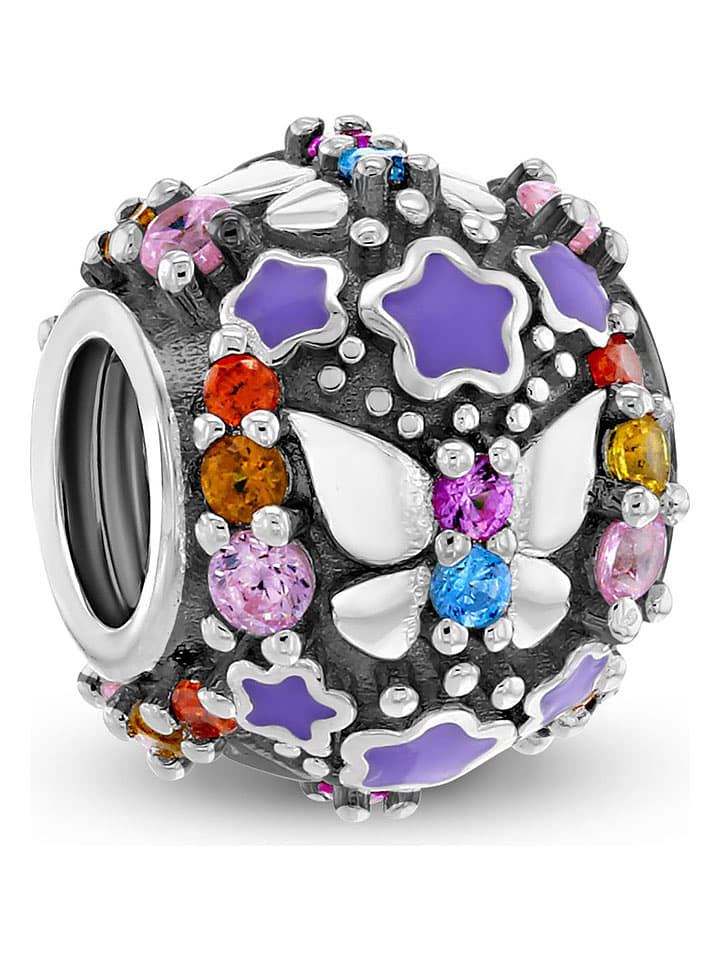 CHARM'S Silber-Bead mit Edelsteinen - onesize