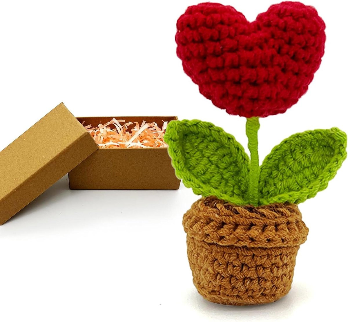 Handgemaakte gehaakte bloem decoratie in het rood - 10 x 10 x 10 mm