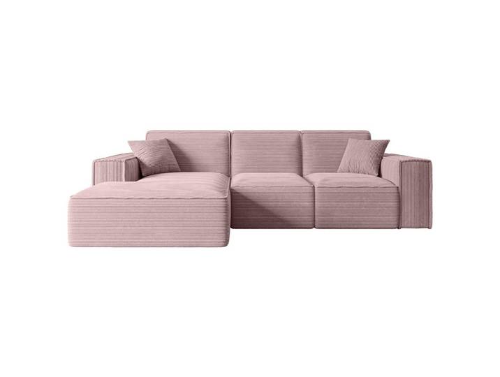 ECKSOFA Ottomane Links SERRA-L - 266x169x80 cm Rosa Cord
