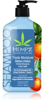 HEMPZ Triple Moisture champô hidratante para cabelo 500 ml. Triple Moisture