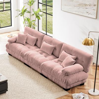 3-Seater Comfy Upholstered Deep Seat Modular Sofa Couch