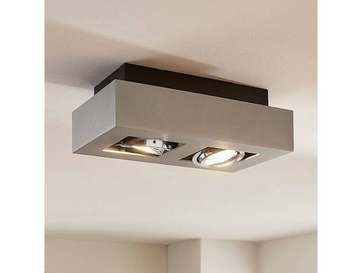 Vince 2 Plafonnier Silvergrey - Arcchio - Couloir - Moderne - Aluminium - Angulaire