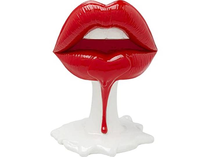 Kare Design Deko Objekt Hot Lip, Weiß/Rot, 26x21x14 cm