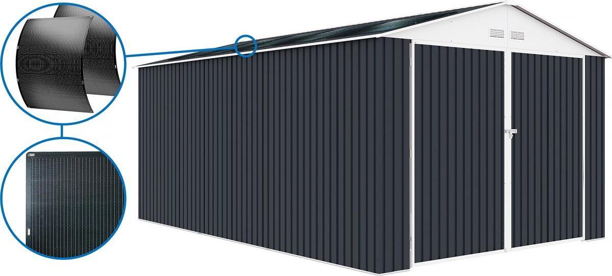 Metallgarage "Houston" - 15,36 m² Mit Solarpaneele - Anthrazit