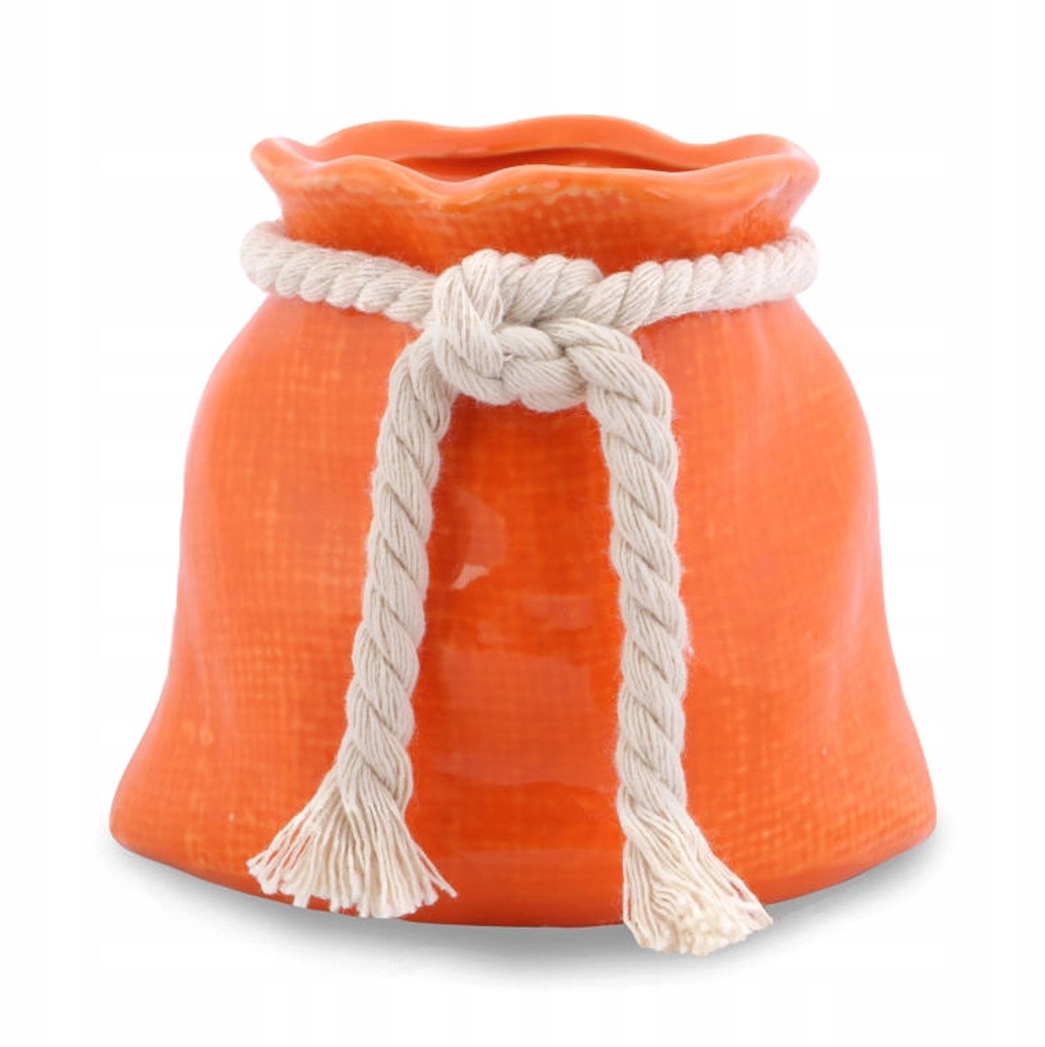 Merkloos Keramiek Vaasje Pompon Oranje - Decoratie voor in huis
