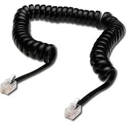 DIGITUS UAE Anschlusskabel, RJ10 St/St, 4.0m, CU, 4x7x0,12mm, flach, helic, sw