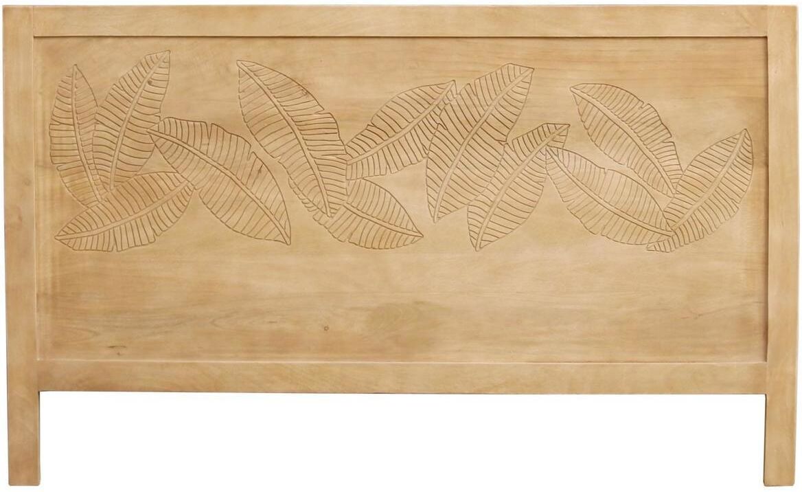 Miliboo Kopfbrett mit eingravierten Mangoholz-Motiven B165 cm VIBES