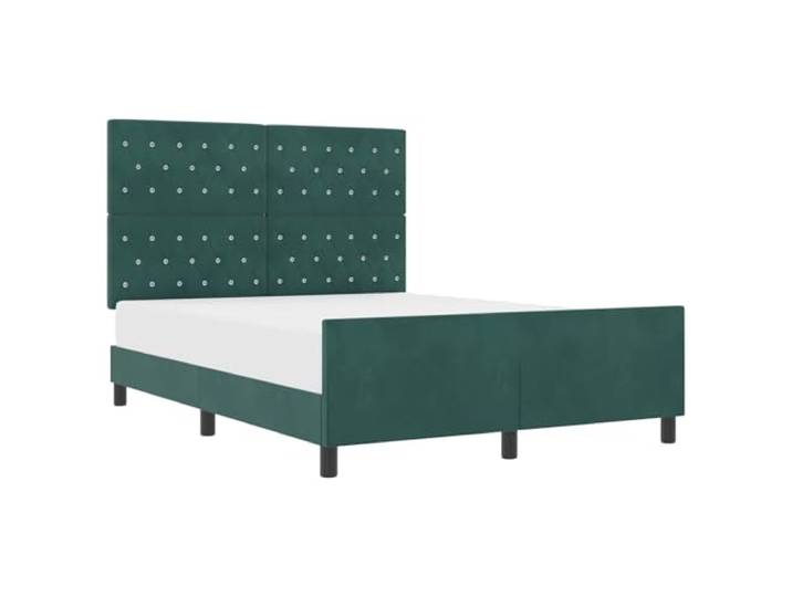 PUGYNBK Boxspringbett aus Samt, 140 x 200 cm Verstellbares Kopfteil, Kiefernholz, robuster Rahmen, einfache Montage
