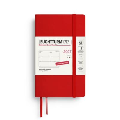 Wochenkalender Pocket (A6) 2027, Softcover, Cherry, Deutsch