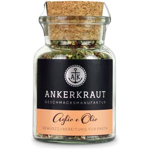 ANKERKRAUT Gewürzmischung Aglio e Olio, ohne Salz, für italienische Gerichte, vegan, im Glas, 50 g