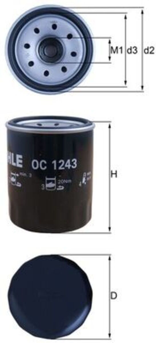 Ölfilter MAHLE KNECHT OC 1243