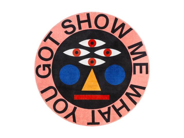 QEEBOO tapis ronde OGGIAN SHOW ME WHAT YOU GOT (Ø 200 cm - Polyester et polyamide)