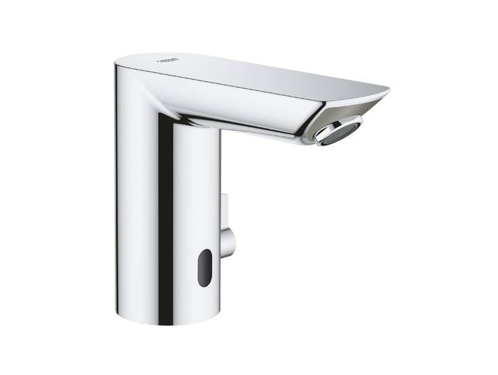 Badarmatur GROHE BauCosmo E WT 220V S , silber (silberfarben), B:17cm H:8cm, Messing, Armaturen, Badarmatur