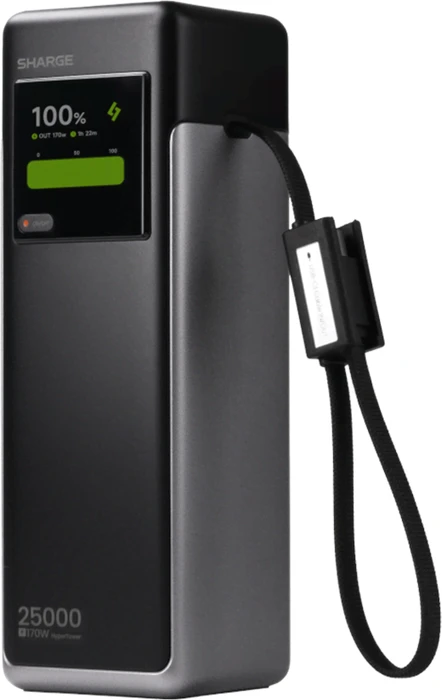 SHARGE HyperTower 170 Powerbank, 25.000mAh, 170W, 4-in-1 - schwarz