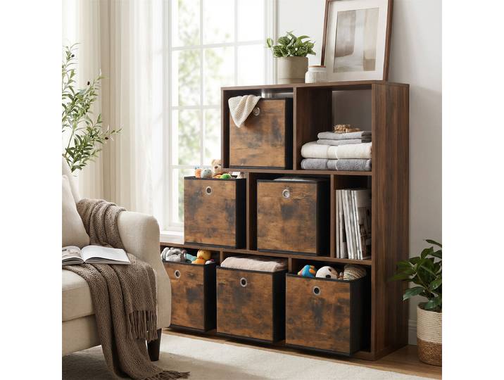 Boxen Asene 6er-Set 33 x 33 x 33cm Braun