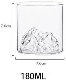 Inspire Daily Merch Heat Resistant Borosilicate Whiskey Glass, Elegant Mountain View Tumbler For Scotch Wine Tea, Home Barware 1 Cup 180ml