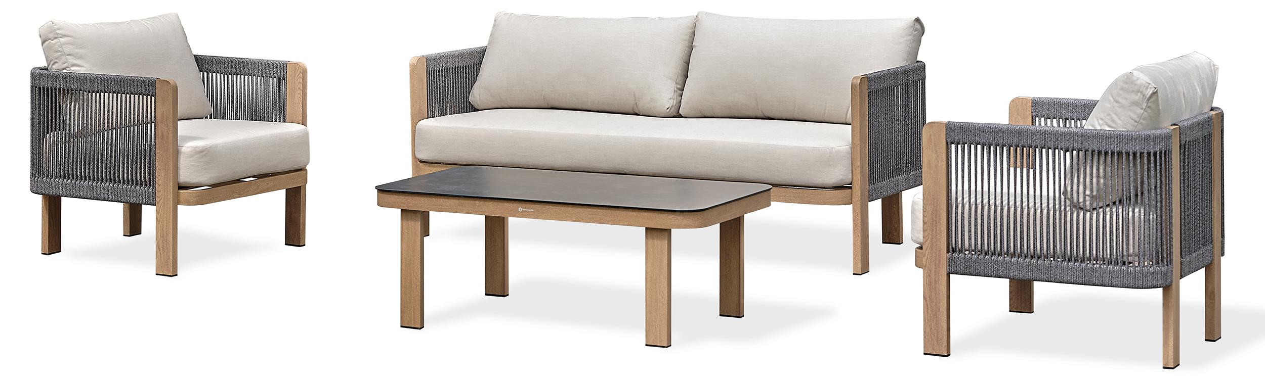 Gartenmöbel-Set für den Außenbereich, niedrig, für 5 Personen