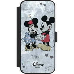 Nivocase Klapphülle für Apple iPhone 15 Plus Handyhülle aus Kunst Leder NIVOflip schwarz Disney Vintage (Apple iPhone 15 Plus), Smartphone Hülle, Schwarz
