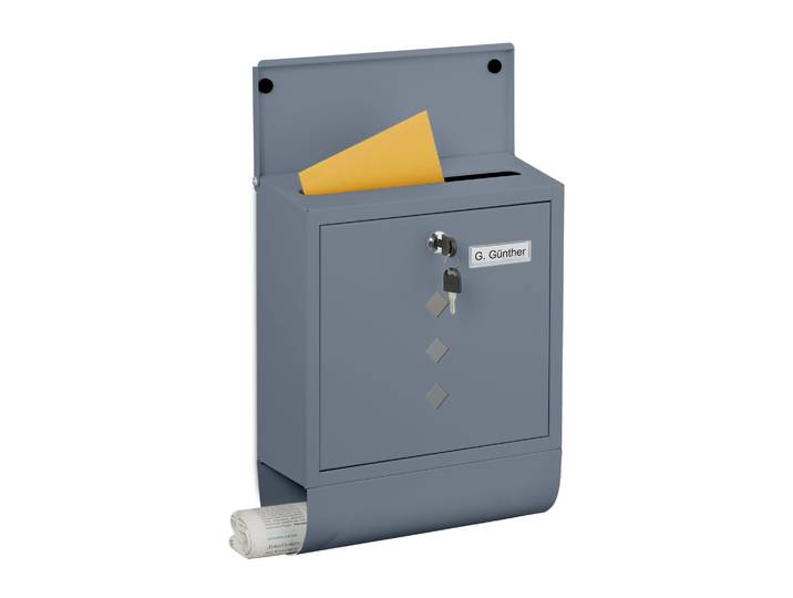 Briefkasten mit Zeitungsfach Anthrazit