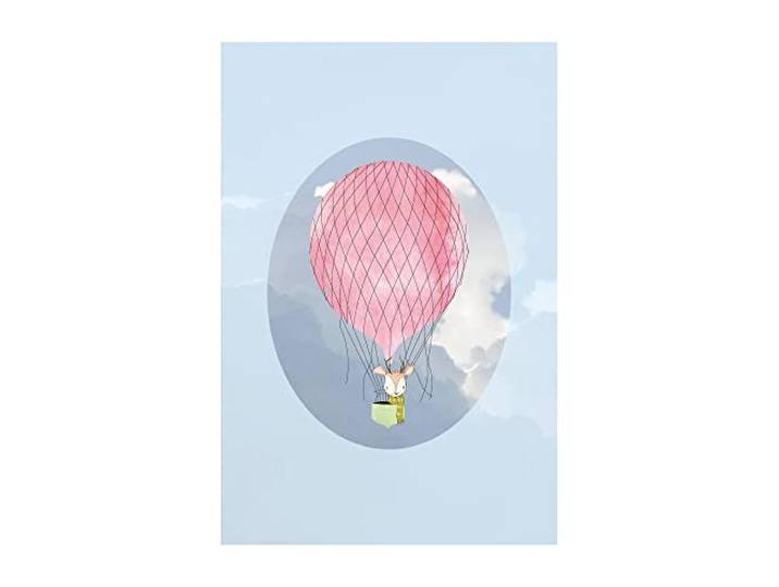 Komar Happy Balloon Blue - Größe: 50 x 70 cm, Wandbild, Poster, Kunstdruck (ohne Rahmen), PURE Boutique