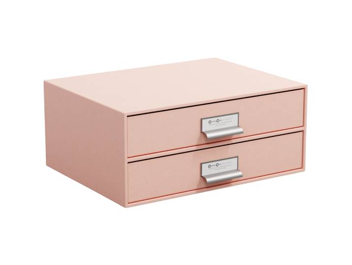Schubladenbox Bigso Box dusty pink Papier/Metall B 33.5 cm T 25.5 cm