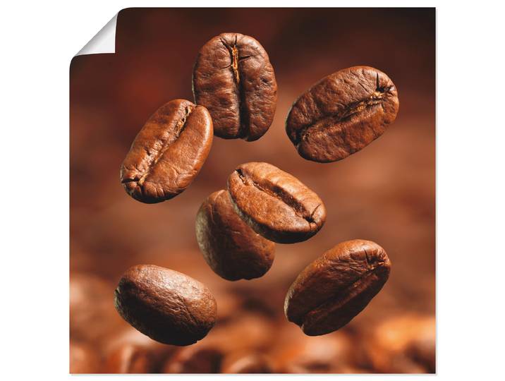 Poster ARTLAND Nahaufnahme von Kaffeebohnen , braun (farbe bild(er): braun), B:30cm H:30cm, Bilder, Poster, ohne Rahmen