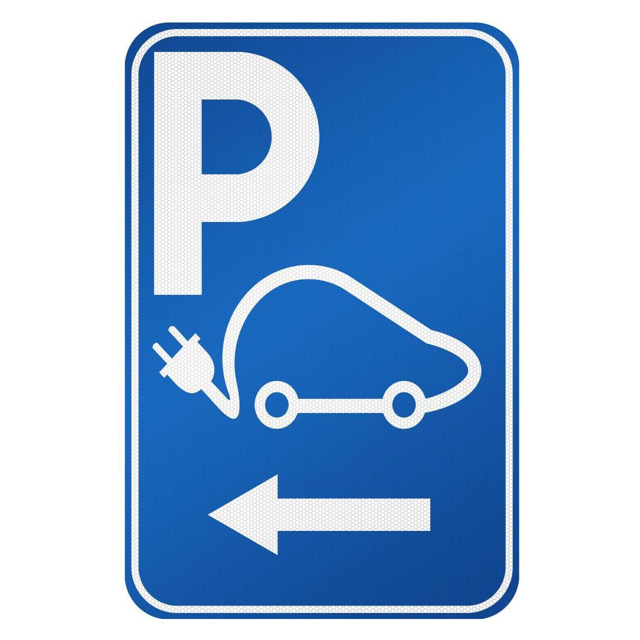 Brady Parkschild für Elektrofahrzeuge - Parkplatz für das Aufladen Ihres Elektroautos reserviert - nach li (I/EVP4/RFL-390X590-1)