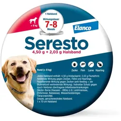 Seresto Hund ab 8 kg 4,5 + 2,03 Halsband 1 St