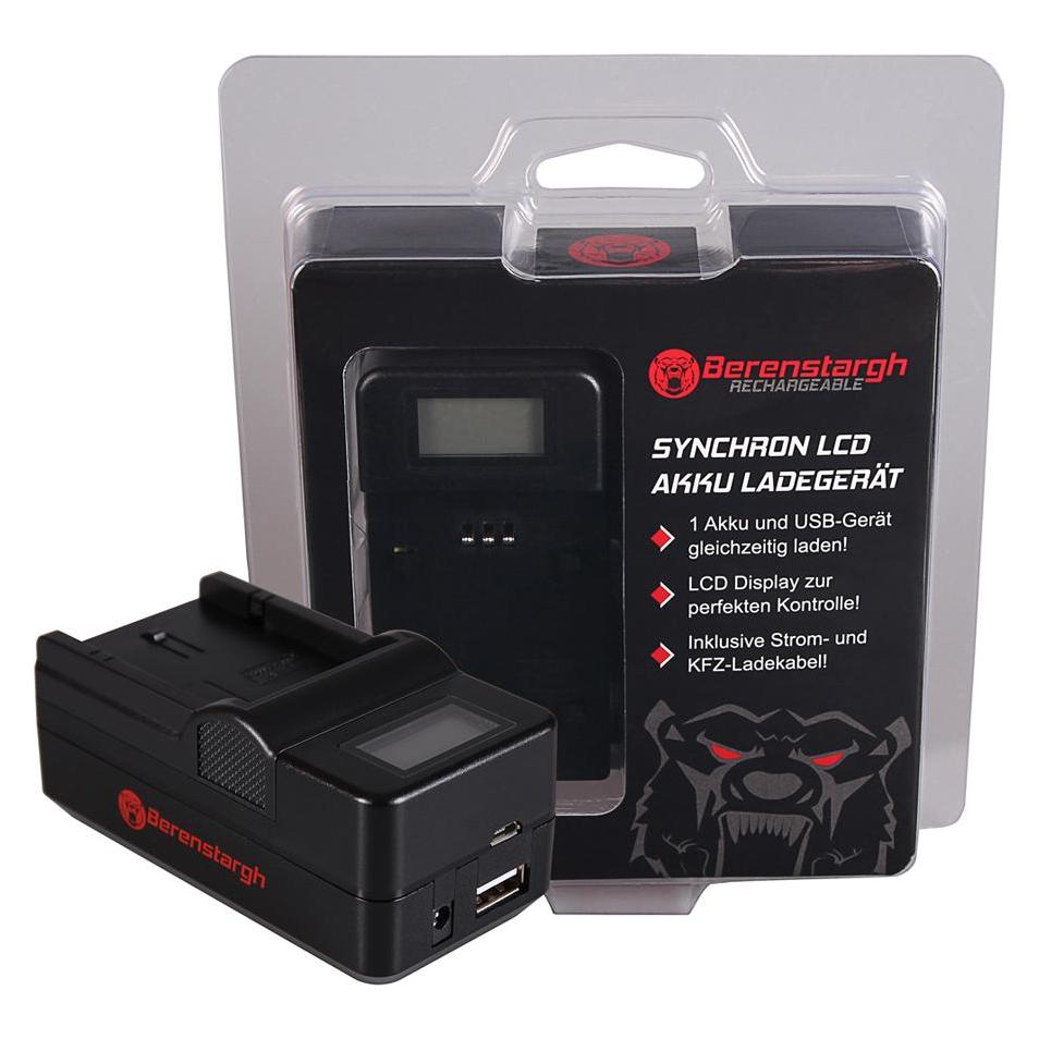 Berenstargh Synchron USB Ladegerät f. Olympus PS-BLS1 Evolt E400 E400 E400 E-400 E410 E410 E410 (Kamera Akku Ladegerät) (61064262)