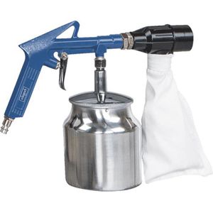 Scheppach Sandstrahlpistole mit Behälter, bis 0,4mm Körnung, Druckluft, 3-4bar, 113l/min