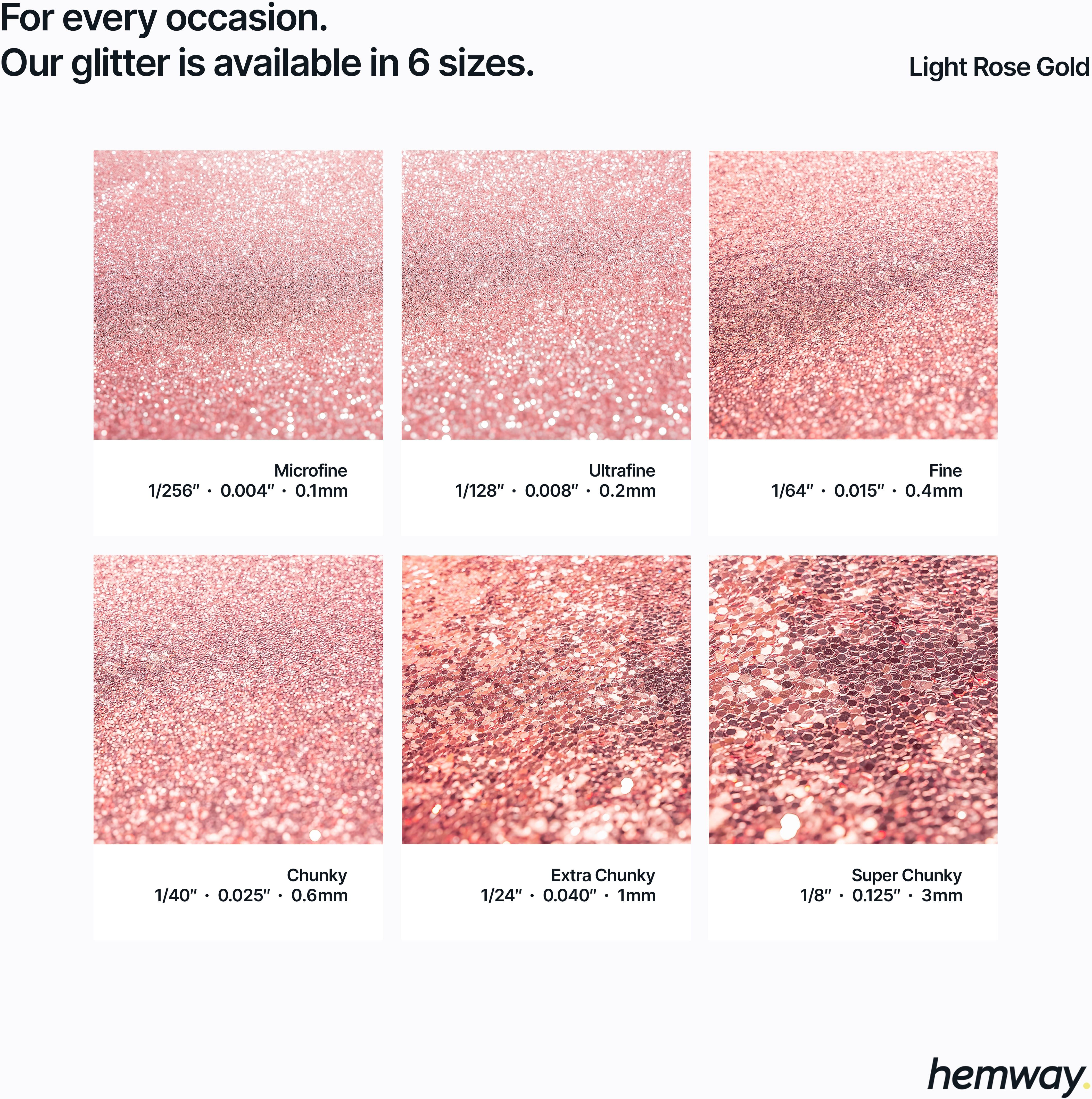 Hemway Epoxy Resin Glitter 100g / 3.5oz   Light Rose Gold   Polyurethane   Tumblers   Flooring - Light Rose Gold - Fine 100g