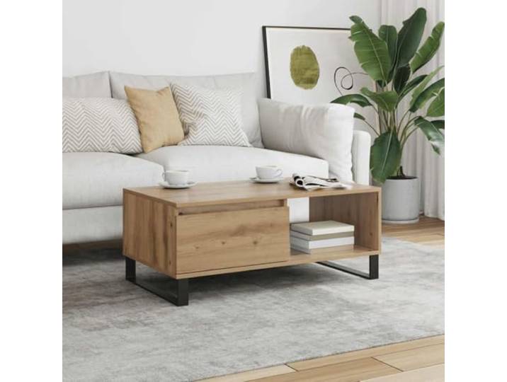 TEKGHUT Couchtisch Artisan-Eiche 90x50x36,5 cm Holzwerkstoff Glatte Oberfläche, feuchtigkeitsbeständig, verformungsbeständig, rissbeständig, pflegeleicht, reichlich Stauraum