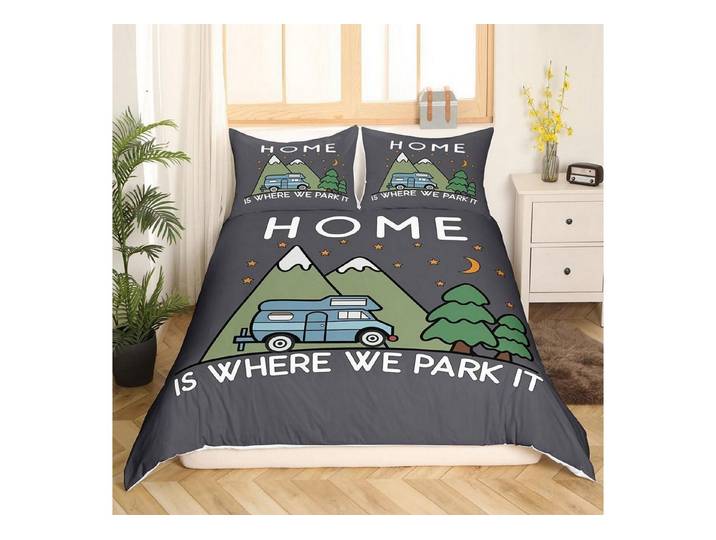 LuxusKollektion Jugendbettwäsche Bettwäsche Set 200x200cm Camper Rustikal Mehrfarbig