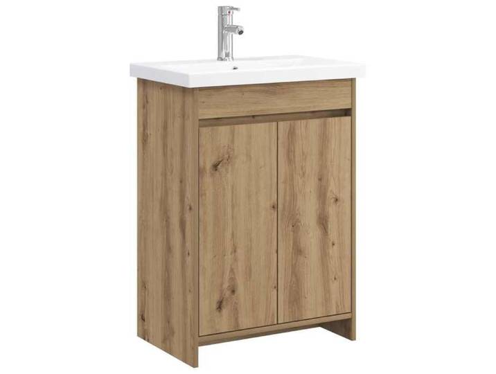 NEW Meuble stockage - vidaxL - Ensemble de mobilier de salle de bain Chêne artisanal - Meuble de rangement 73869