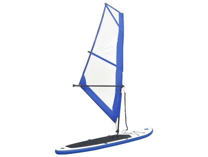 vidaXL Aufblasbares SUP-Board mit Segel Set Blau und Weiß