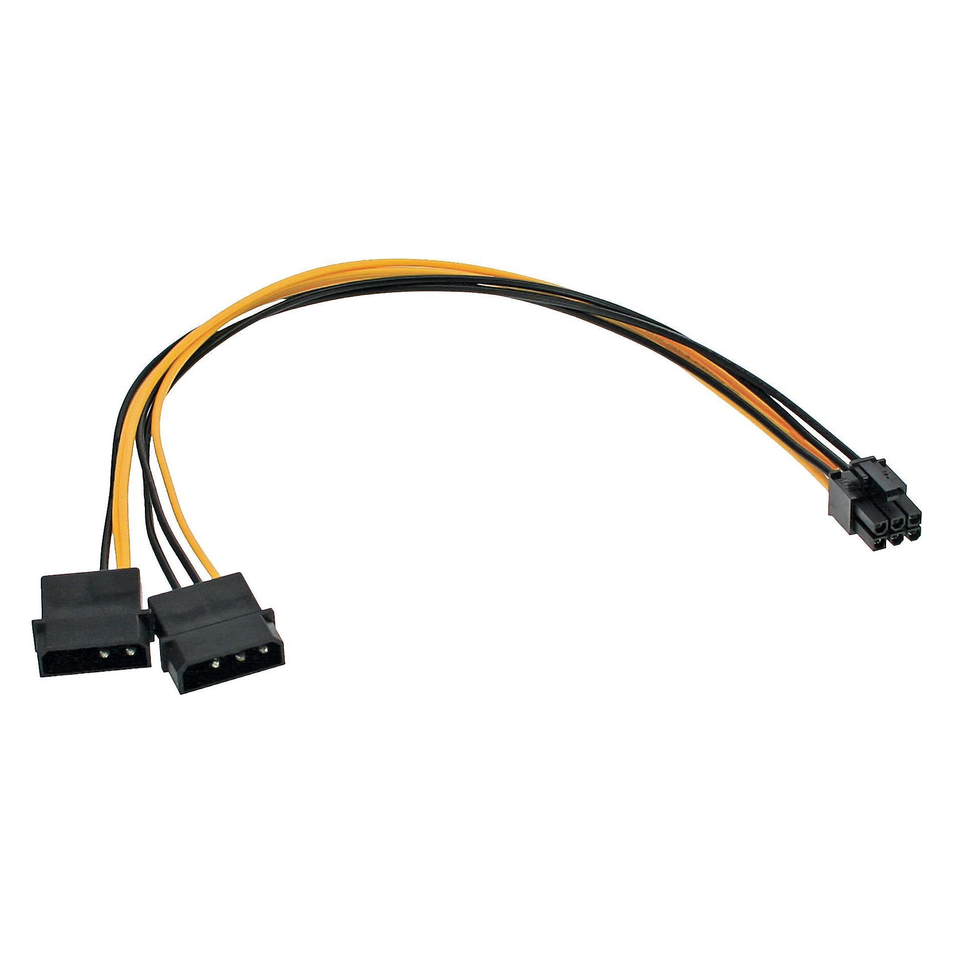 Aquatuning PCI-E Stromadapter (30 cm, 4 pin Molex, 6 pin PCI-Express) (MF17784)