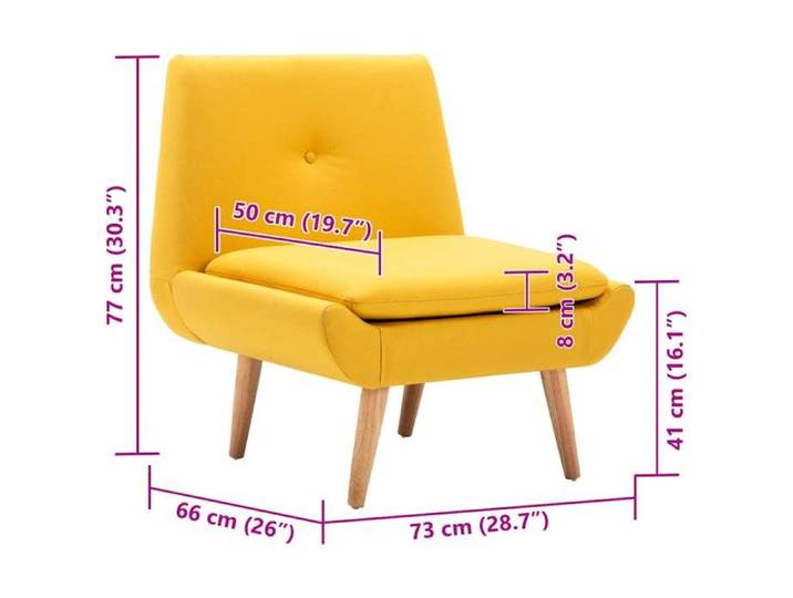 Mode 1 PC Chaise de canapé/Canapé-chaise pour adulte CHEZ YIYI fauteuil RELAX sans accoudoirs jaune tissu 73x66x77cm _41570561299
