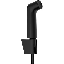 hansgrohe Bidette Handbrause 1-jet S EcoSmart mit Porter S Brausehalter und Brauseschlauch 125cm, 29238670, Farbe: Mattschwarz