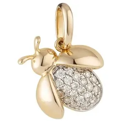 CANADIAN DIAMONDS Marienkäfer-Anhänger 22 Brillanten zus. ca. 0,11ct Gold 585