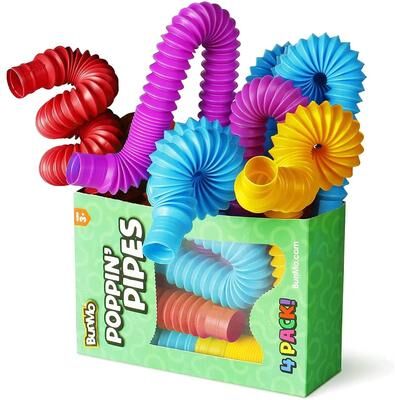 Inspired Finds 4 Pack Mini Pop Tube Sensory Fidget Toys Colorful Building & Stress Relief For Kids With Autism, ADHD, Or Anxiety b