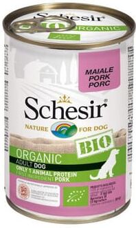 Schesir Comida Húmida Biológica para Cães Porco 1 Lata de 400g