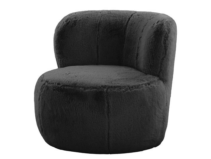 Sessel LOVELOCK Schwarz Kunstfell Bahira 78 x 75 x 84cm